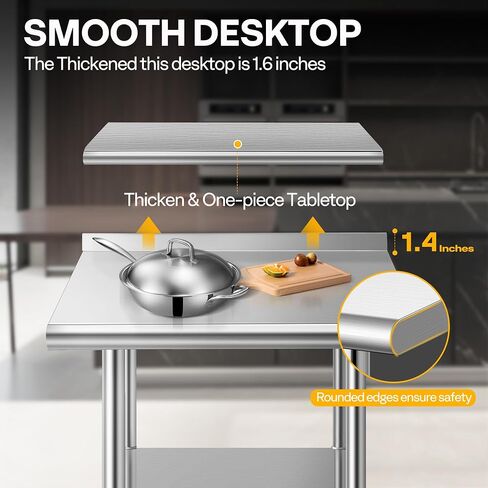 VIVOHOME 24 x 18 Inch Stainless Steel Work Table with Backsplash, Prep Commercial Table with Wheels for Restaurant, Hotel, Home and Warehouse in Saudi Arabia