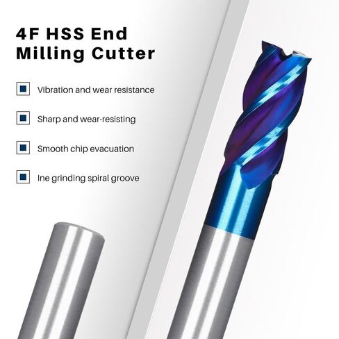 6mm 8mm Shank HSS End Mills Metal Cutter Menter Milling Tool Milling Milling Cutter CNC Bit 4 Mills 2-13mm (2.5xd6x8x52l) in Kuwait