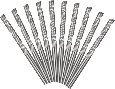 10pcs 1/8 بوصة 3.175 شانك 1 كربيد الفلوت حلزوني مطحنة جهاز التوجيه CNC أداة بت أكريليك PVC الخشب in Saudi Arabia