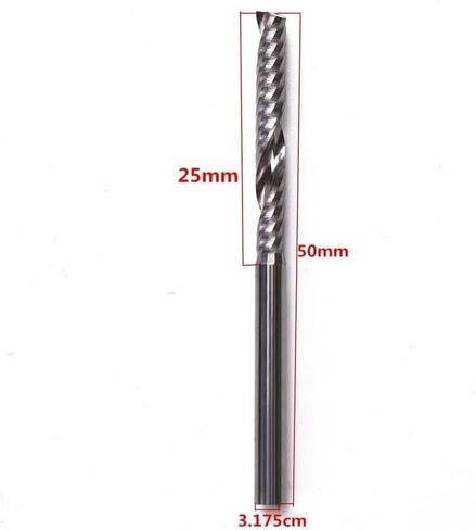 10pcs 1/8 بوصة 3.175 شانك 1 كربيد الفلوت حلزوني مطحنة جهاز التوجيه CNC أداة بت أكريليك PVC الخشب in Saudi Arabia
