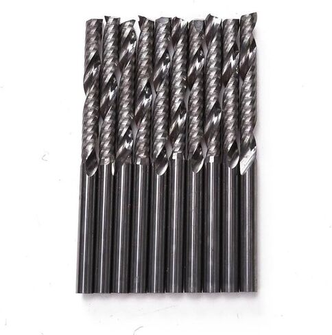 10pcs 1/8 بوصة 3.175 شانك 1 كربيد الفلوت حلزوني مطحنة جهاز التوجيه CNC أداة بت أكريليك PVC الخشب in Saudi Arabia
