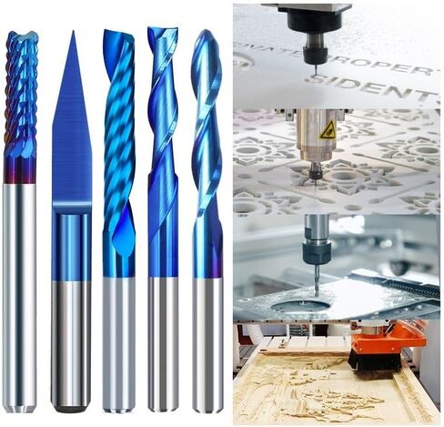 3.175mm شانك CNC البت النقش مجموعة طحن طحن كاربيد الطاحونة مجموعة أدوات طحن الآلة CNC CNC بت (10pcs 3.175x2x8mm) in Saudi Arabia