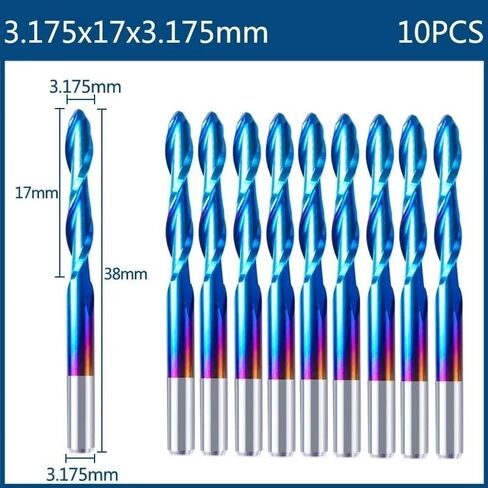 3.175mm شانك CNC البت النقش مجموعة طحن طحن كاربيد الطاحونة مجموعة أدوات طحن الآلة CNC CNC بت (10pcs 3.175x2x8mm) in Saudi Arabia