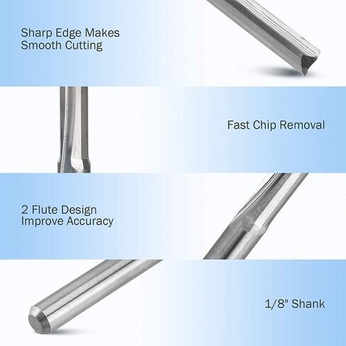 10Pcs 3.175mm Shank 2 Flute CNC Router Bits Straight Slot Tungsten Steel Milling Cutter For Wood Mdf Plastic Promotion in Kuwait