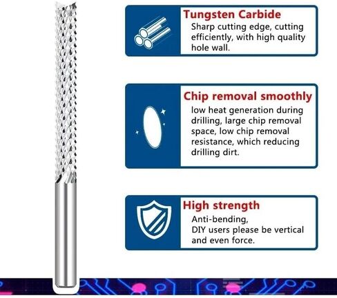 1/8 4 6 8 10 12mm shank corn end Mill PCB Milling Cutter Carbide End Mill CNC Cutting Milling Tools Bit (D10x42x75L) in Saudi Arabia