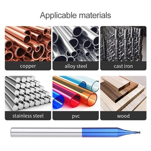 4mm Shank Milling Cutter 2 Flute Micro Flat End Mill 0.2-0.9mm Tungsten Carbide CNC Router Bit Milling Tool(Nano Blue Coated,0.5xD4x1.0x50L) in Saudi Arabia