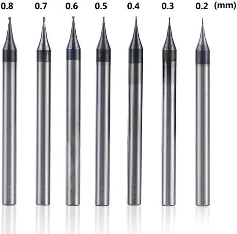 4 ملم شانك 2 المطحنة المميزة للفلوت الدقيقة 0.2-0.9mm مُعد مُعد CNC بتبرغ كاربيد طواح طحن مصغر (0.6xd4x50l) in Saudi Arabia