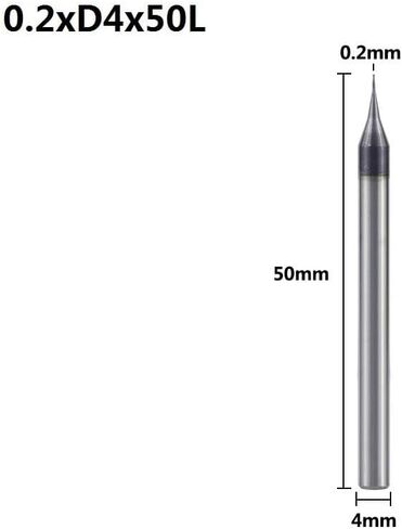 4mm Shank 2 Flute Micro Flat End Mill 0.2-0.9mm Mini CNC Router Bit Tungsten Carbide End Mill Mini Milling Cutter(0.6xD4x50L) in Kuwait