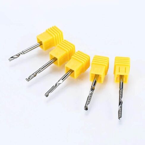 10pcs 3.175mm شانك أحادي الموجه الحلزوني الموجه بتات CNC CNC لـ MDF Carbide Milling Cutter CNC (3.175 ملم ، 25 ملم) in Saudi Arabia