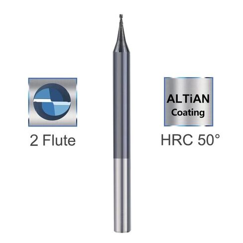 4mm Shank Milling Cutter 2 Flute Micro Flat End Mill 0.2-0.9mm Tungsten Carbide CNC Router Bit Milling Tool(Nano Blue Coated,0.5xD4x1.0x50L) in Saudi Arabia