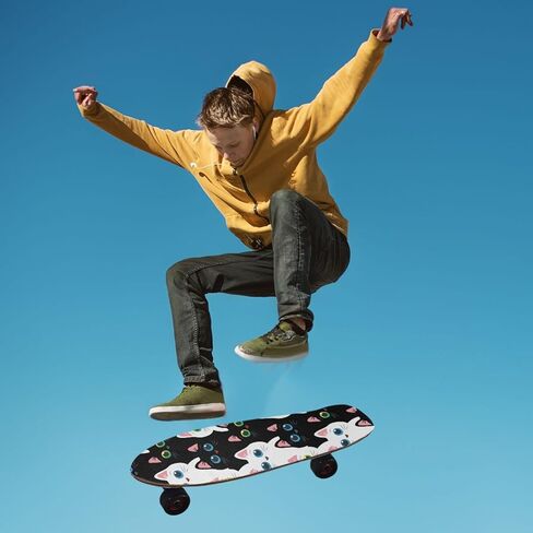 ALAZA Cat Black Pet Skateboard Grip Tape Sheets Longboards Griptape 33"X 9" Bubble Free Anti-Slip Scooter Deck Sand Paper for Rollerboard in Saudi Arabia