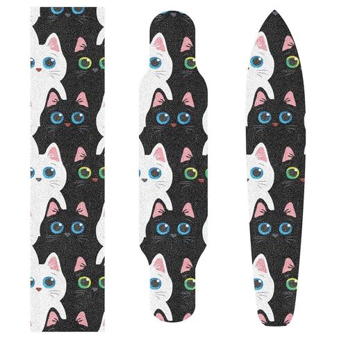 ALAZA Cat Black Pet Skateboard Grip Tape Sheets Longboards Griptape 33"X 9" Bubble Free Anti-Slip Scooter Deck Sand Paper for Rollerboard in Saudi Arabia