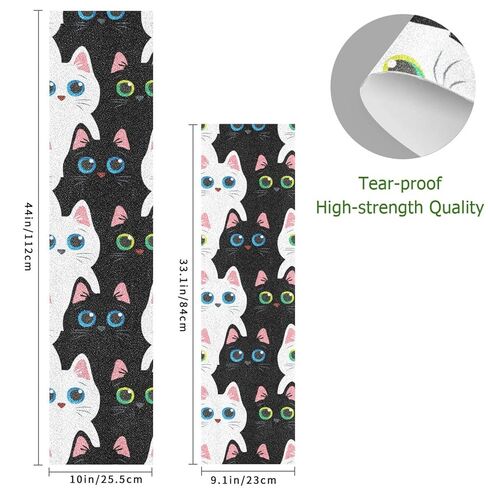 ALAZA Cat Black Pet Skateboard Grip Tape Sheets Longboards Griptape 33"X 9" Bubble Free Anti-Slip Scooter Deck Sand Paper for Rollerboard in Saudi Arabia