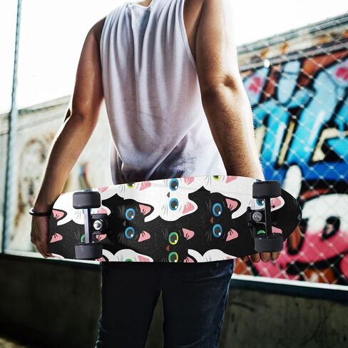 ALAZA Cat Black Pet Skateboard Grip Tape Sheets Longboards Griptape 33"X 9" Bubble Free Anti-Slip Scooter Deck Sand Paper for Rollerboard in Saudi Arabia