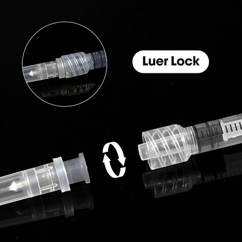 1ML/CC Luer Lock محقنة مع 27GA 1/2inch Lab إمدادات ، يمكن التخلص منها معبأة بشكل فردي ، حزمة 100 in Kuwait
