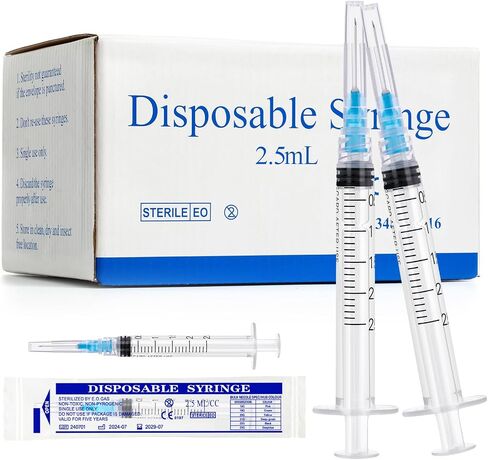 1ML/CC Luer Lock محقنة مع 27GA 1/2inch Lab إمدادات ، يمكن التخلص منها معبأة بشكل فردي ، حزمة 100 in Kuwait