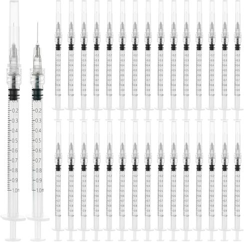 100 Pack 2ml Luer Lock محقنة ، حقنة 2cc مع إبرة 23g 1 بوصة ، محاقن لوازم المختبرات ، ملفوفة بشكل فردي in Kuwait