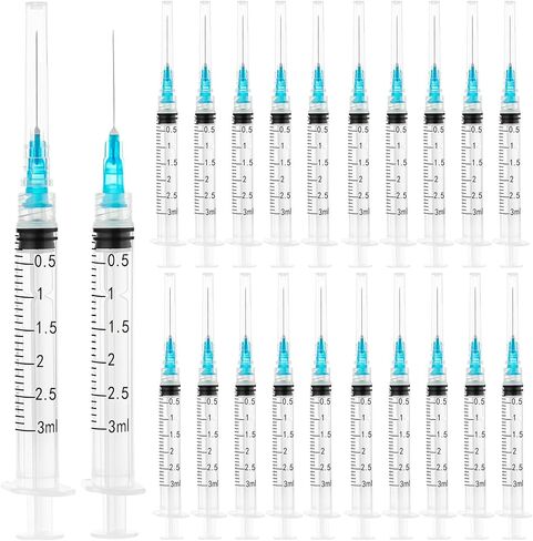 100 Pack 2ml Luer Lock محقنة ، حقنة 2cc مع إبرة 23g 1 بوصة ، محاقن لوازم المختبرات ، ملفوفة بشكل فردي in Kuwait