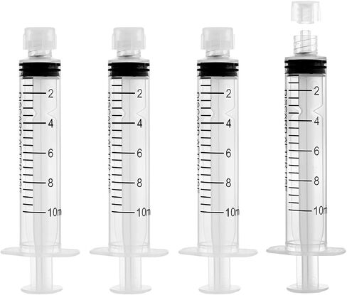 محقنة قفل 3ML Luer مع غطاء - معقم ملفوف بشكل فردي دون إبرة - قياس دقيق للتسرب - 25Pack للاستخدام المختبر والرعاية المنزلية in Kuwait