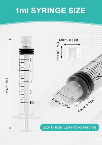 محقنة قفل 3ML Luer مع غطاء - معقم ملفوف بشكل فردي دون إبرة - قياس دقيق للتسرب - 25Pack للاستخدام المختبر والرعاية المنزلية in Kuwait
