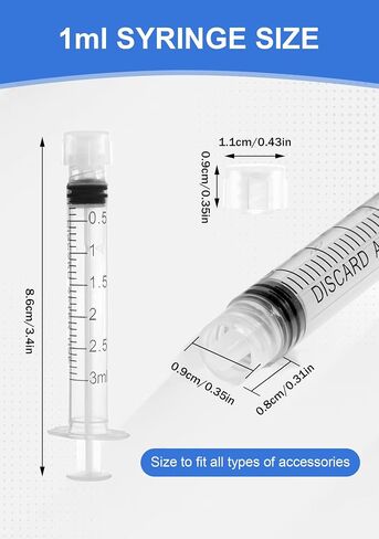 محقنة قفل 3ML Luer مع غطاء - معقم ملفوف بشكل فردي دون إبرة - قياس دقيق للتسرب - 25Pack للاستخدام المختبر والرعاية المنزلية in Kuwait