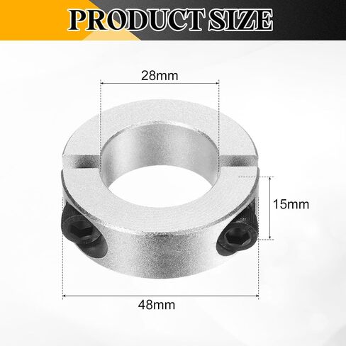 UXCELL 4 PCS طوق عمود مزدوج مقسم ، 28 مم يتحمل قطعتين من طوق 48 ملم OD 15MM ، in Kuwait