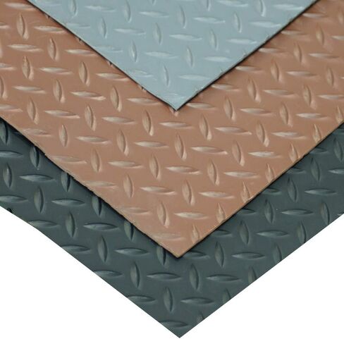 الأرضيات الحرارية الماس المطاطية من المطاط - 3.5 مم × 36 "× 2 قدم - أسود in Saudi Arabia
