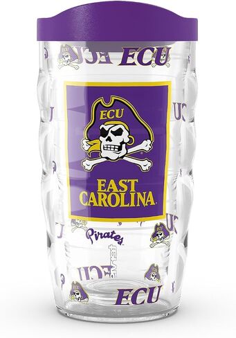Tervis East Carolina Pirates - العمل الإضافي المصنوع في الولايات المتحدة الأمريكية كوب سفر معزول مع عزل معزول يحافظ على المشروبات الباردة والساخنة ، 10 أوقية ، كلاسيكية in Saudi Arabia