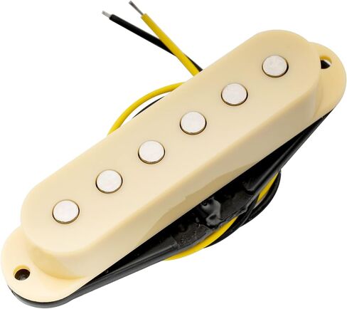 Musiclily 52MM Single Coil Pickup Bridge Pickup for Fender Strat Stratocaster Squier Electric Guitar, White Cover in Saudi Arabia
