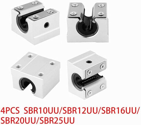 4pcs Linear Bearing Slides, Model SBR10UU-SBR25UU, Length 10-25mm,mainly Used for CNC Parts, 3D Printer Parts, Precision Machine Tools(SBR12UU) in Saudi Arabia