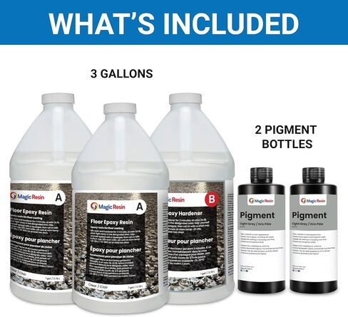 Light Gray | Floor Epoxy Resin for Garages, Basements, Warehouses, Retail Stores and More | Highly Durable | Resistant to Scratches, Spills, and Stains (3 Gallon/Light Gray) in Kuwait