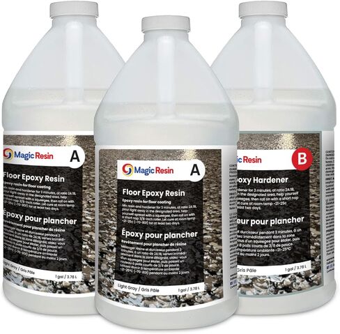 Light Gray | Floor Epoxy Resin for Garages, Basements, Warehouses, Retail Stores and More | Highly Durable | Resistant to Scratches, Spills, and Stains (3 Gallon/Light Gray) in Kuwait