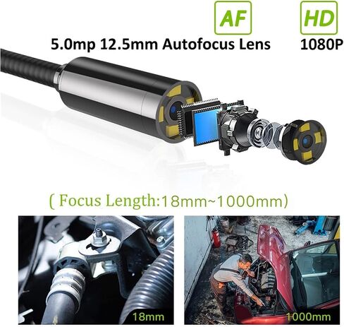 Endoscope Camera NTS500 5.0MP Auto Focus Endoscope Camera Industrial Pipe Inspection Camera Car Endoscope 5.0 Color Screen1080p Endoscopio in Saudi Arabia