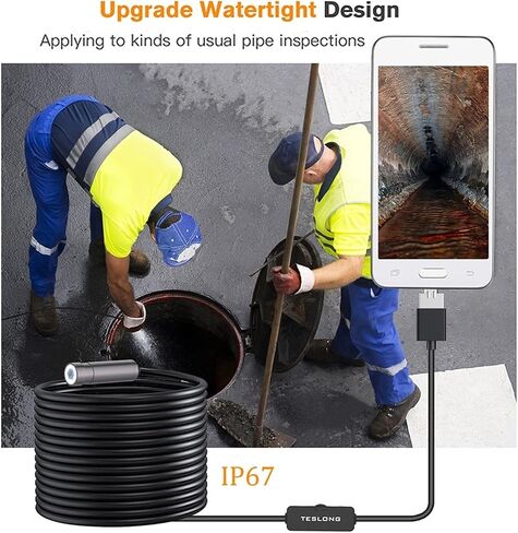 منظار 5.0 ميجابكسل 3 في 1 كاميرا USB المنظار 2594x1944p IP67 Auto Focus Industrial Borescope Hard Wire Inspection Camera Autofcus Camera in Saudi Arabia