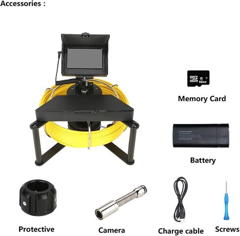 المنظار الصناعي 10 بوصة كاميرا فحص أنابيب المجاري مع عداد العداد IP681000TL DRIN in Saudi Arabia