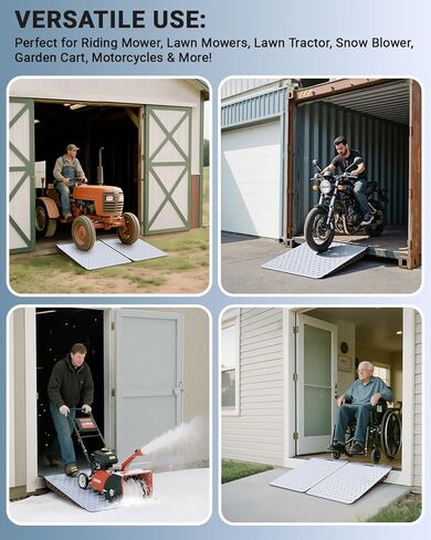 سقيفة شاقة منحدر لركوب الخيل ، سلالم لذعان المرآب عتبة المدخل العشب جرار جرار الثلج كراسي الكراسي العربة الحديقة ، 1500 رطل التحميل مضاد للانزلاق لوحة منحدر-2 pcs in Kuwait