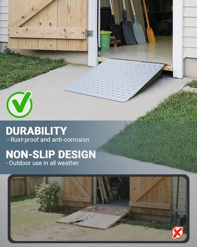 سقيفة شاقة منحدر لركوب الخيل ، سلالم لذعان المرآب عتبة المدخل العشب جرار جرار الثلج كراسي الكراسي العربة الحديقة ، 1500 رطل التحميل مضاد للانزلاق لوحة منحدر-2 pcs in Kuwait