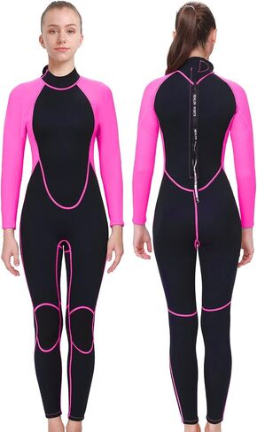 Women's Mens Full Wetsuit 2mm Neoprene Back Zipper Swimming Surfing Diving Snorkeling Wet Suits Cold Water Long Sleeve Thermal Swimsuit in Saudi Arabia