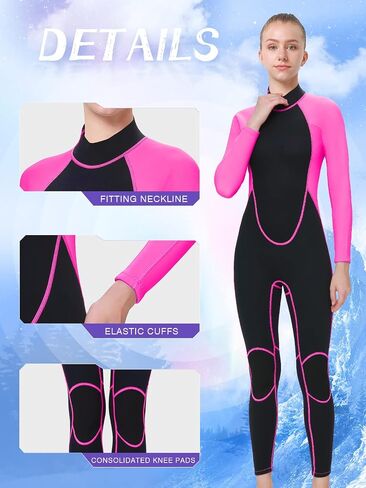 Women's Mens Full Wetsuit 2mm Neoprene Back Zipper Swimming Surfing Diving Snorkeling Wet Suits Cold Water Long Sleeve Thermal Swimsuit in Saudi Arabia
