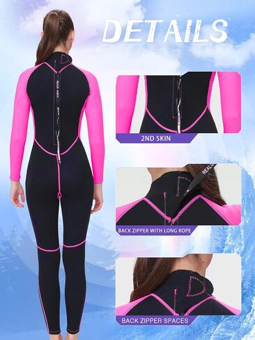 Women's Mens Full Wetsuit 2mm Neoprene Back Zipper Swimming Surfing Diving Snorkeling Wet Suits Cold Water Long Sleeve Thermal Swimsuit in Saudi Arabia