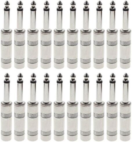 20pcs 1/4 Mono TS Huck Duty ذكر مكبر صوت كابل الغيتار موصل القابس in Saudi Arabia