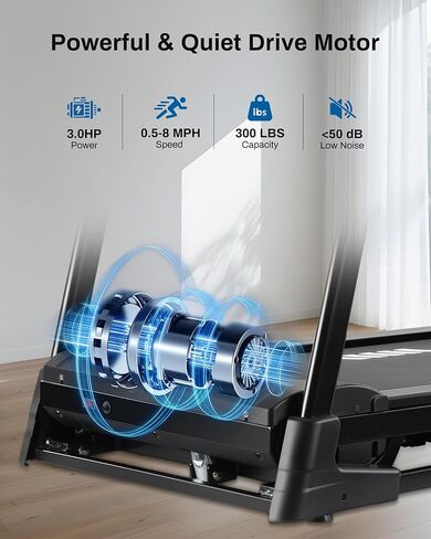 Incline Treadmill, Treadmill with 15% Auto Incline, 3.0HP, 300 lbs Capacity, Bluetooth APP, Shock Absorbing Design for Home Use in Saudi Arabia