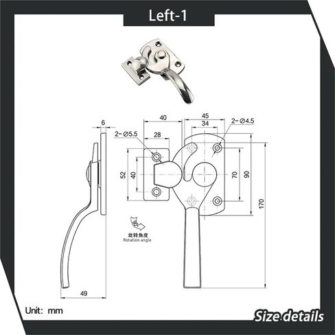 Rotating Handle 304 Stainless Steel Industrial Electrical Box Room Door 1Pcs(Right-5) in Saudi Arabia