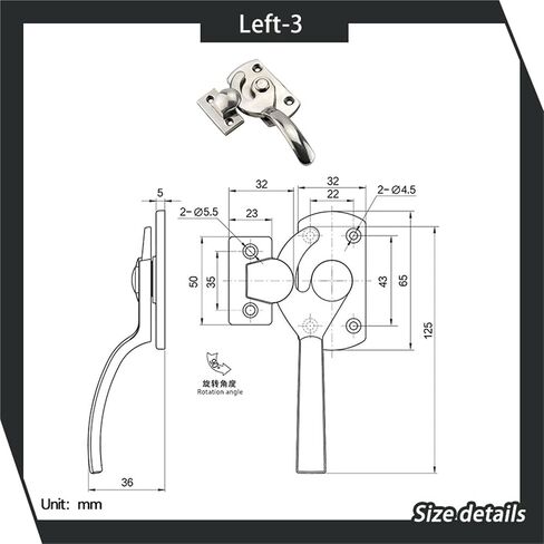 Rotating Handle 304 Stainless Steel Industrial Electrical Box Room Door 1Pcs(Right-5) in Saudi Arabia
