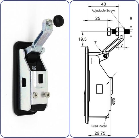 A7306-1111 Zinc Alloy Adjustable Lever Push Button Compression Trigger Flush Latch Tool Box Locks 1Pcs in Kuwait