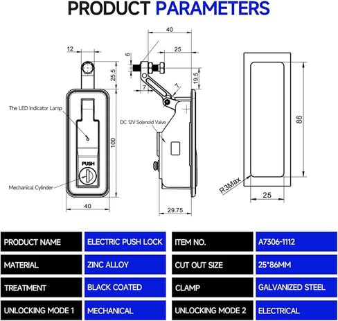 A7306-1111 Zinc Alloy Adjustable Lever Push Button Compression Trigger Flush Latch Tool Box Locks 1Pcs in Kuwait