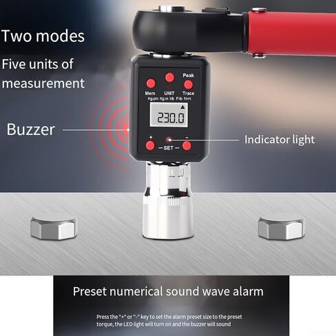 محول وجع عزم الدوران الرقمي 1/4 '' 3/8 '' 1/2 '' 3/4 '' ، 1.3-135nm 6-600nm عداد مؤشر عزم الدوران LED وحدة مزدوجة ، محول محول المعايرة (6.35 مم) in Saudi Arabia