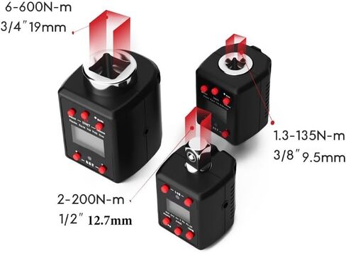 محول وجع عزم الدوران الرقمي 1/4 '' 3/8 '' 1/2 '' 3/4 '' ، 1.3-135nm 6-600nm عداد مؤشر عزم الدوران LED وحدة مزدوجة ، محول محول المعايرة (6.35 مم) in Saudi Arabia