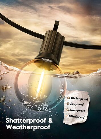 Brightown G40 Replacement LED Light Bulbs, 25 Pack Clear Globe Bulb fits E12 C7 Candelabra Screw Base Sockets, 1.5 Inch Dimmable Edison Light Bulbs for Indoor Outdoor Patio Decor, Warm White in Kuwait