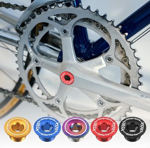 Harfington 2pcs Crank Cover Screw M20 سبيكة الألومنيوم سبيكة كرنك تثبيت مسامير ذراع ذراع الترباس للدراجة الجبلية ، الأزرق in Saudi Arabia